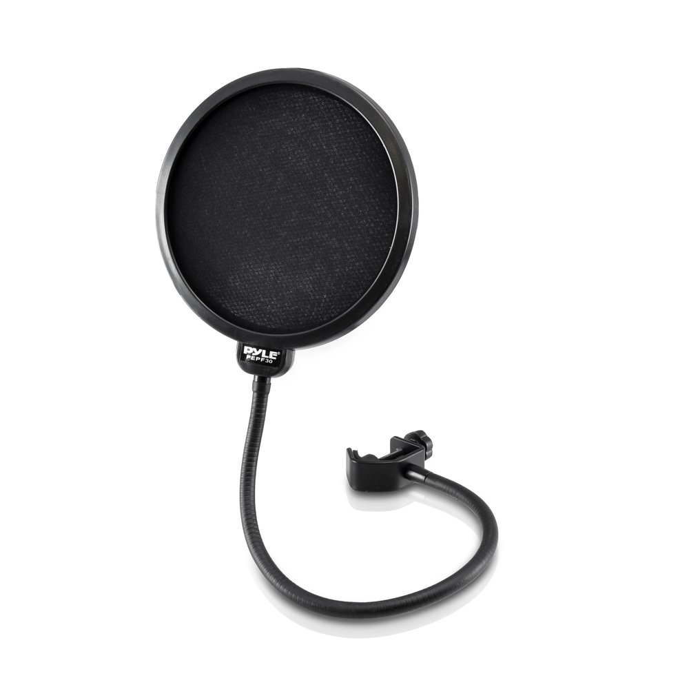 Pyle Professional Microphone Filter Screen-Mic Pop Blocker Mask Shield 4-Layer Mesh Wind Filtration 16