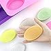 YGEOMER Silicone Soap Mold, 2pcs 6-Cavity Square and Oval Baking Molds for Making Soaps, Ice Cubes, Jelly (Purple & Pink, Square & Oval)