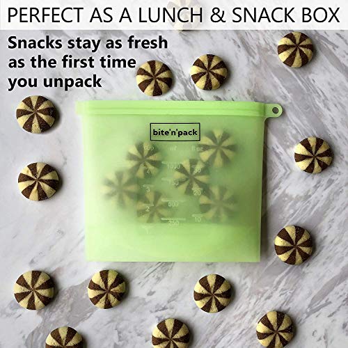 image for Save The Kitchen Reusable Silicone Food Storage Bag Set of 4 + 1 BONUS