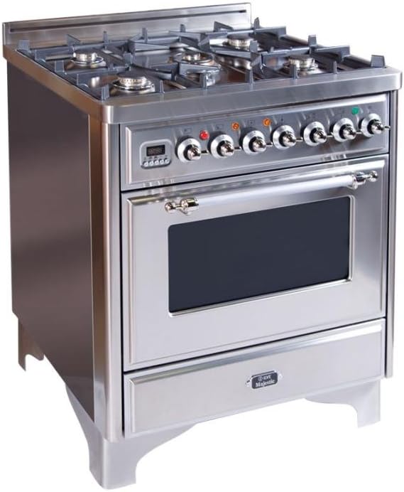 Ilve Majestic Series Um76dmpbx 30 Freestanding Dual Fuel Range