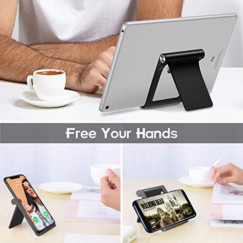 Alimu Cell Phone Stand Holder Desk Dock Compatible Phone X 8 7 6 Plus XS XR Max 6S 5,Pad Mini Pro Air, Samsung Galaxy S10 S9 S8 S7 Edge Plus S6, Smartphone Holder for Desktop Adjustable Foldable