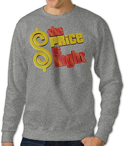 Men's The Price Is Right Round Collar Pullover HoodiesAsh Size 3X