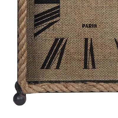 Benjara Arch Shape Metal Table Clock with Rope Edges and Handle, Gray and Brown 51fYlPTdZfL