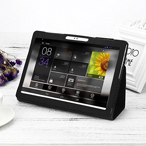 Mchoice Universal Folio Leather Stand Cover Case For 10 10.1 Inch Android Tablet PC (Black)