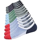 Spikerking Men No Show Cotton Deodorant Anti Off 3 Pack Crew Socks (Size:6-11) (US Shoe Size 6-11, 6 Pairs(2gray2red2skyblue)