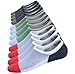 Spikerking Men No Show Cotton Deodorant Anti Off 3 Pack Crew Socks (Size:6-11) (US Shoe Size 6-11, 6 Pairs(2gray2red2skyblue)