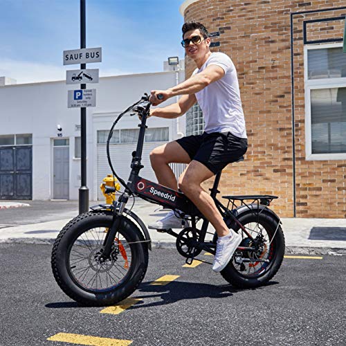 Speedrid Folding Ebike Fat Tire Electric Bike Snow Bike 20" 4.0, 500W