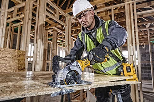 Dewalt 18V Akku- Handkreissäge DCS571NT (bürstenlos, 38mm max. Schnitttiefe, spezielle Bauweise für Einhand-Betrieb… – Bild 5