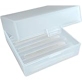 Travel Soap Container with Draining Layer, Square Soap Dish Bar Soap Holder for Shower with Lid Soapbox Bathroom Soap Dishes fit Dr Squatch Bars for Traveling Vonpri (Clear)