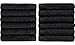 Weidemans 100% Cotton Washcloths Set 13” x 13” | Black Towels | Set of 12 Ultra Soft and Highly Absorbent Washcloths Sets for Bathroom, Gym, Spa | Machine Washable Face Towel