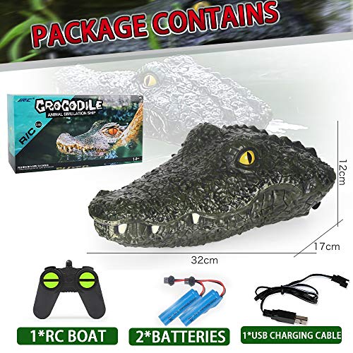 Remote Control Boat for Pools&Lake, 2.4G RC Boat, Simulation Alligator