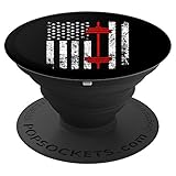 Weightlifting Fitness American Flag with Barbell