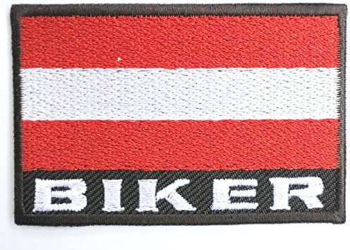 AUSTRIA Flag Proud AUSTRIAN Biker Iron On Chopper PatchApprox: 2.8"7.3cm x Approx: 1.8"/5.7cm By MNC Shop