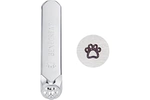BENECREAT 6mm 1/4" Paws Metal Design Stamps Punch Stamping Tool, Electroplated Hard Carbon Steel Tools to Stamp/Punch Metal, 