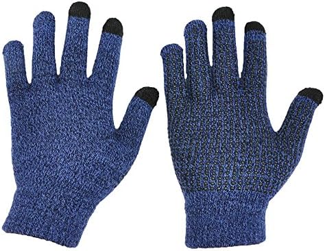 WILAZB Unisex Winter Warm Non-slip Touch Screen Gloves for Phone,Pad,Touch Screen Devices (Blue)