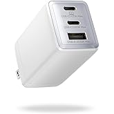 wegear 67W USB C Charger, 3-Port GaN Fast Charging Block with Foldable Plug, Compatible with MacBook Pro/Air, iPad Pro, iPhone 16/15/Pro, Galaxy S25/S24, Note20, Pixel, Apple Watch, (White)