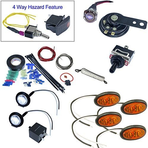 MCS UTV Toggle switch turn signal kit with horn and hardware - Oval LEDs License Plate LED