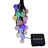 Rockbirds 30 LED Solar String Lights, Outdoor Crystal Ball Fairy Bubble Christmas Lights Multicolor