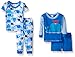 Gerber Little Boys' Toddler Four-Piece Cotton Pajama Set, Whales, 4T