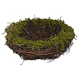 Emlyn Easter Artificial One Faux Natural Moss,Rattan and Twig Bird's Nest for Arts and Crafts
