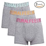 Boxer Briefs, Cotton Mens Underwear Men Pack of 3 with Open Fly, 3 Colors,L