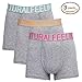 Boxer Briefs, Cotton Mens Underwear Men Pack of 3 with Open Fly, 3 Colors,L