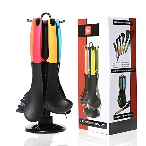 Elevate Carousel Nylon Kitchen Utensil Set with Rotating Storage Stand, 6-piece - Thumbnail 6