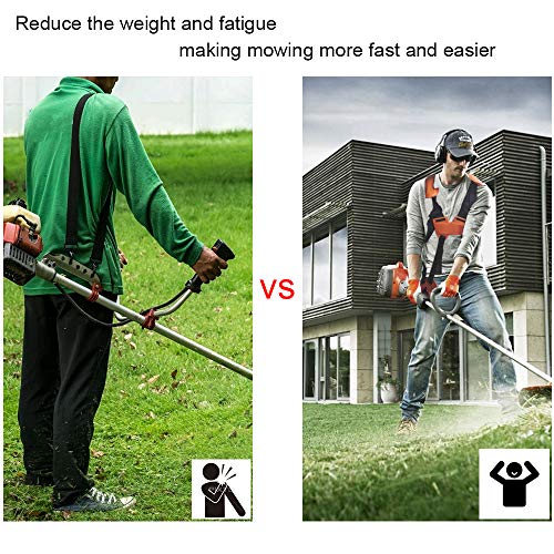 Anpatio Trimmer Shoulder Strap Hard Plastic Weed Eater Strap Double Shoulder Harness Brush Cutter Lawn Mower Nylon Belt with Easily Adjustble for Garden Lawn Yard