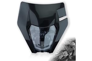 MCHMFG Headlight Head Lamp Light Fairing Mask Day Running Light For ATV Scooters Dirt Pit Bike Enduro (Black+Cold White DRL)
