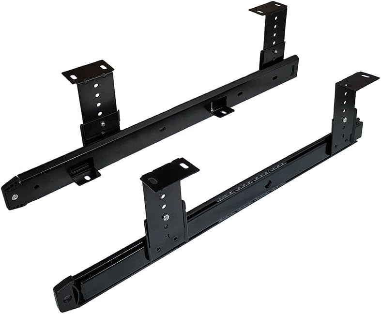 FRMSAET Sliding Keyboard Drawer Tray Hardware 306/356/406/456 mm Slides Metal Drawer Keyboard Slides Mounting Accessories/Ideal for Under Desk Kitchen Cabinet Drawer,One Set(406 mm, Black).