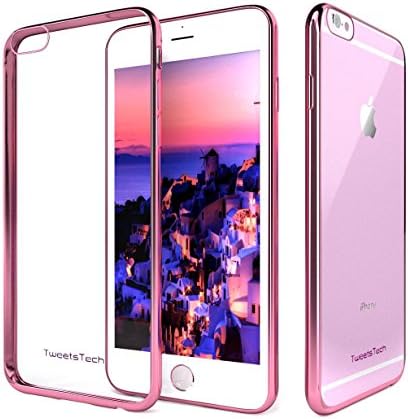iPhone 6 Case, iPhone 6S Case, Tweets® Case Cover TPU Bumper Crystal Clear, Soft, Shock-absorbing Anti-scratch, Ultra-slim 4.7" Transparent ... (Pink)