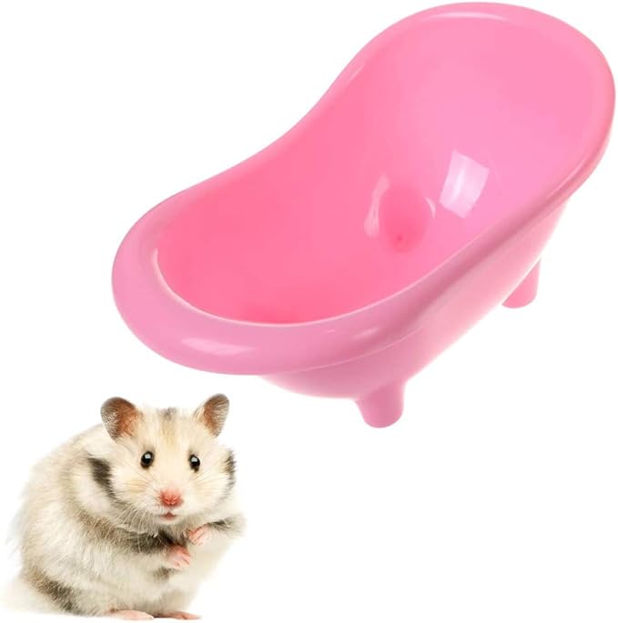 Hamster Bathtub,Saim Light Pink Style Plastic Hamster Bathroom Bath