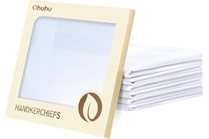 Ohuhu Handkerchief for Men, Gift Box Packaging 100% Soft Cotton Handkerchiefs for Men, Gift for Mother's Day