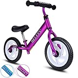 BELEEV Balance Bike(4.3 lbs) Aluminum Alloy, No Pedal Toddler Bike, Adjustable Handlebar and Seat, 110lbs Capacity for Kids Age 18 Months to 5 Year Old (Purple)