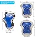PAMASE Knee Elbow Wrist Protective Pads for Kids - Sports Safety Pads Set for Rollerblade, Cycling, Skateboard- Blue M