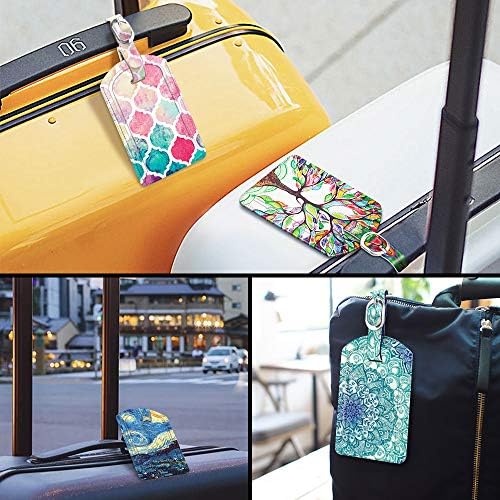 2 Pack Luggage Tags, Fintie PU Leather Name ID Labels with Privacy Cover for Travel Bag Suitcase (Love Tree) 7 2 Pack Luggage Tags, Fintie PU Leather Name ID Labels with Privacy Cover for Travel Bag Suitcase (Love Tree)