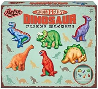 Dinosaur Mould &amp; Paint Plaster Cast Fridge Magnet Craft Set by Retro Crafts