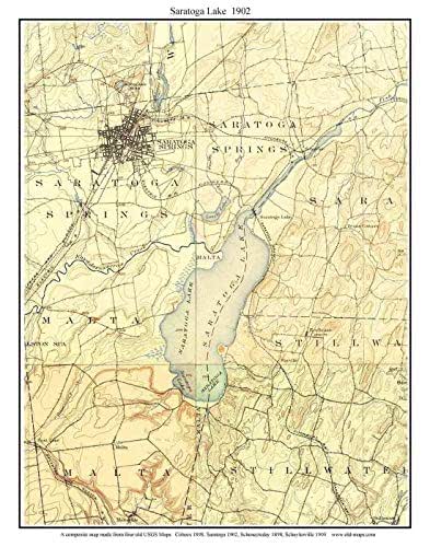 Saratoga Lake Topographic Map Amazon.com: Saratoga Lake -1902 Usgs Old Topographical Map Custom Composite  Print New York Eastern Lakes : Handmade Products
