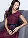 MIUSOL Women's Vintage Floral Lace Contrast Bow Cocktail Evening Dress, Dark Red and Purple, Small