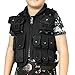 PELLOR Outdoor Kids/Children Nylon Tactical Vest Security Guard Waistcoat CS Field Combat Training Protective Vest (Black, Length: 45cm)