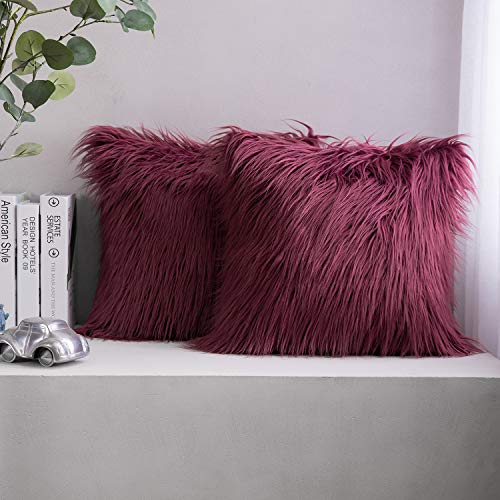 purple fuzzy pillow