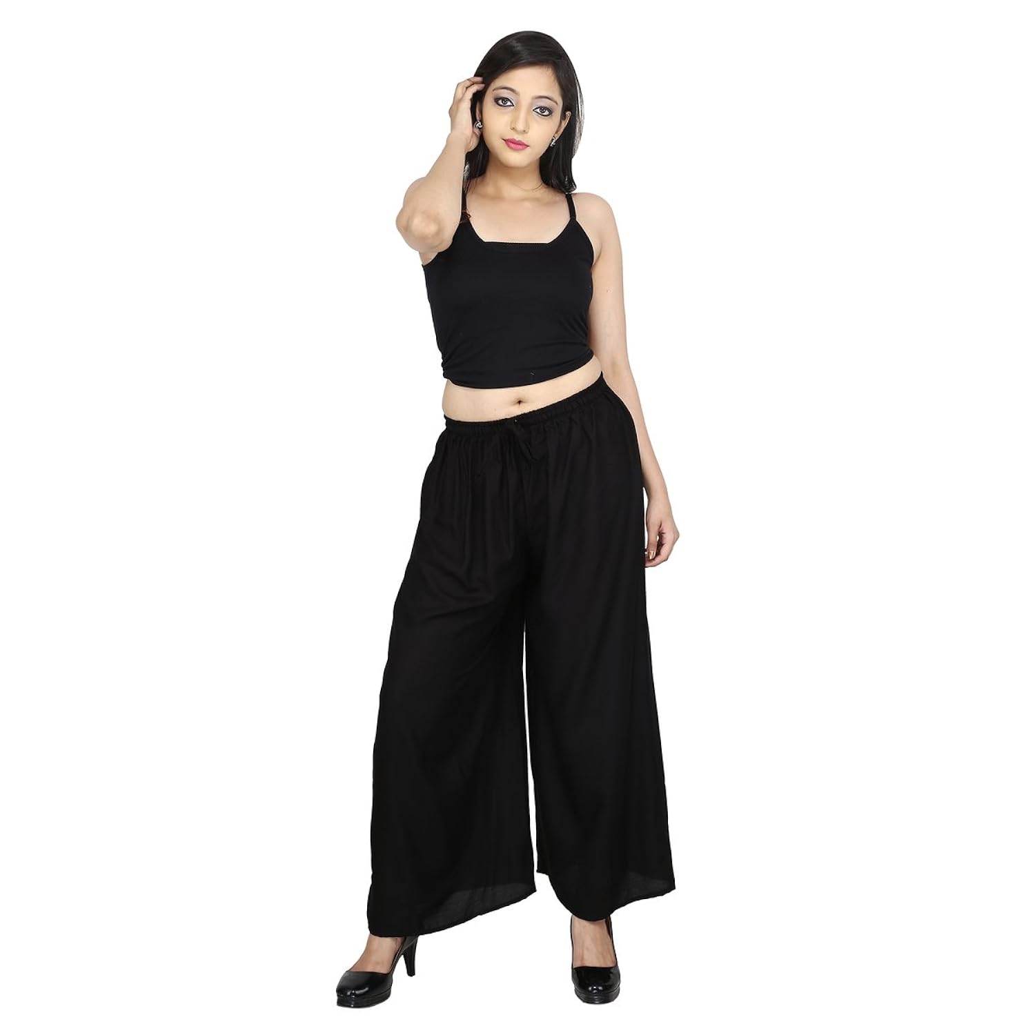 jaipur classic plain rayon plazzo pants free size colour