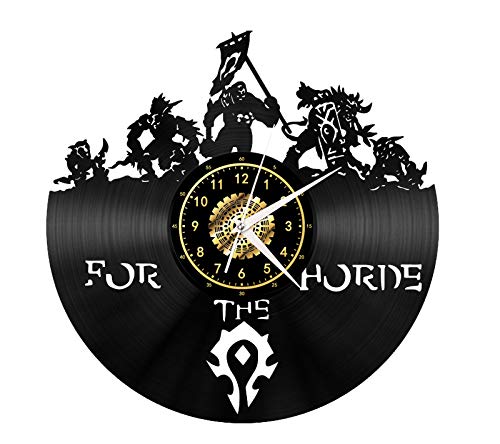 AiEnmaw World of Warcraft Vintage Black Vinyl Record Wall Clock Wall Art 3D Modern Design Office Bar