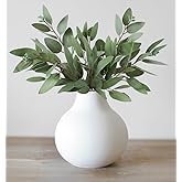 Carrot's Den White Round Vase - Minimalist Nordic, Japandi, Mid Century Modern Home Decor | Table Centerpiece, Wedding, Living Room, Bookshelf, Office, Modern Home, Entryway, Console (White)