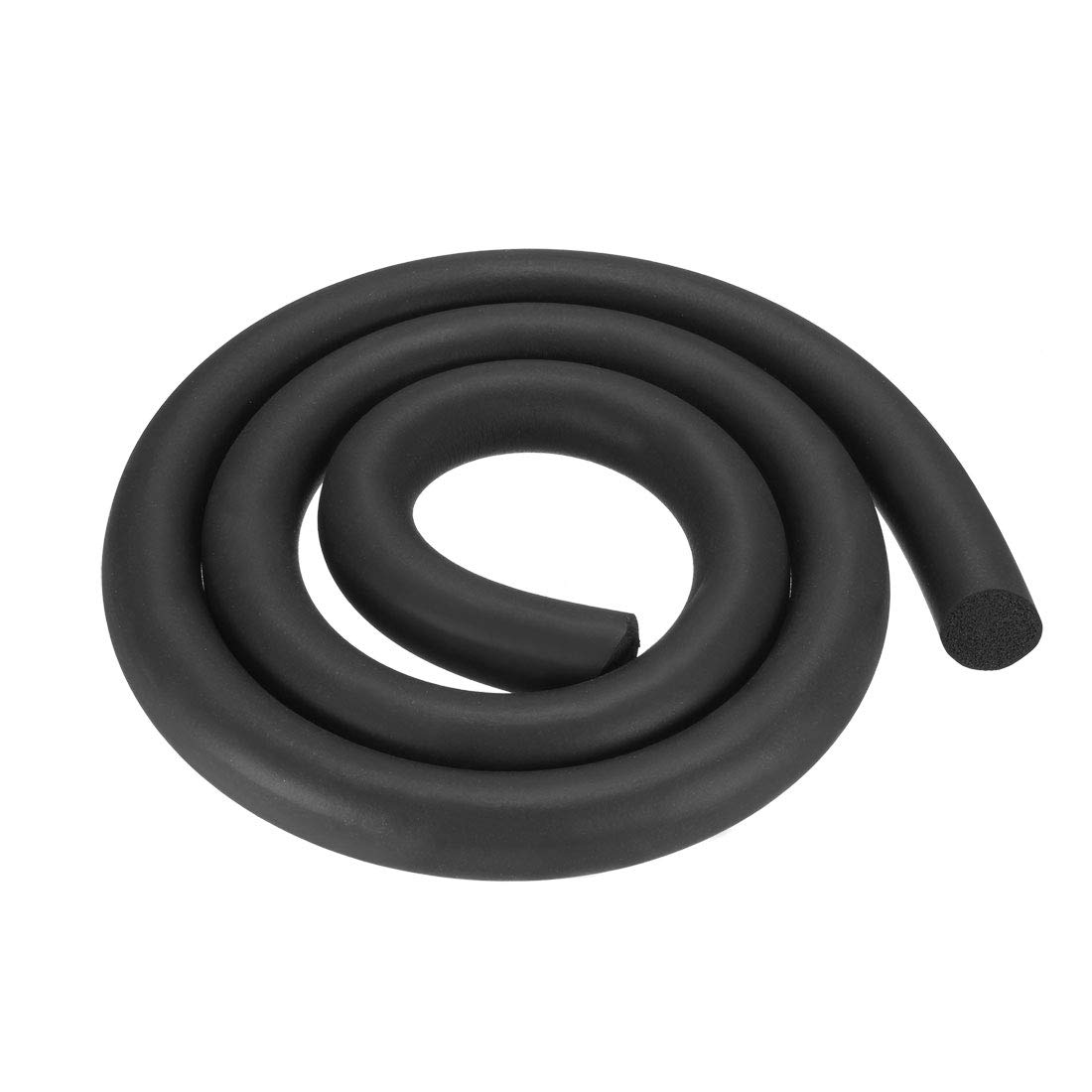 sourcing map Foam Rubber Seal Weather Strip 18mm Diameter 1 Meter Long Black