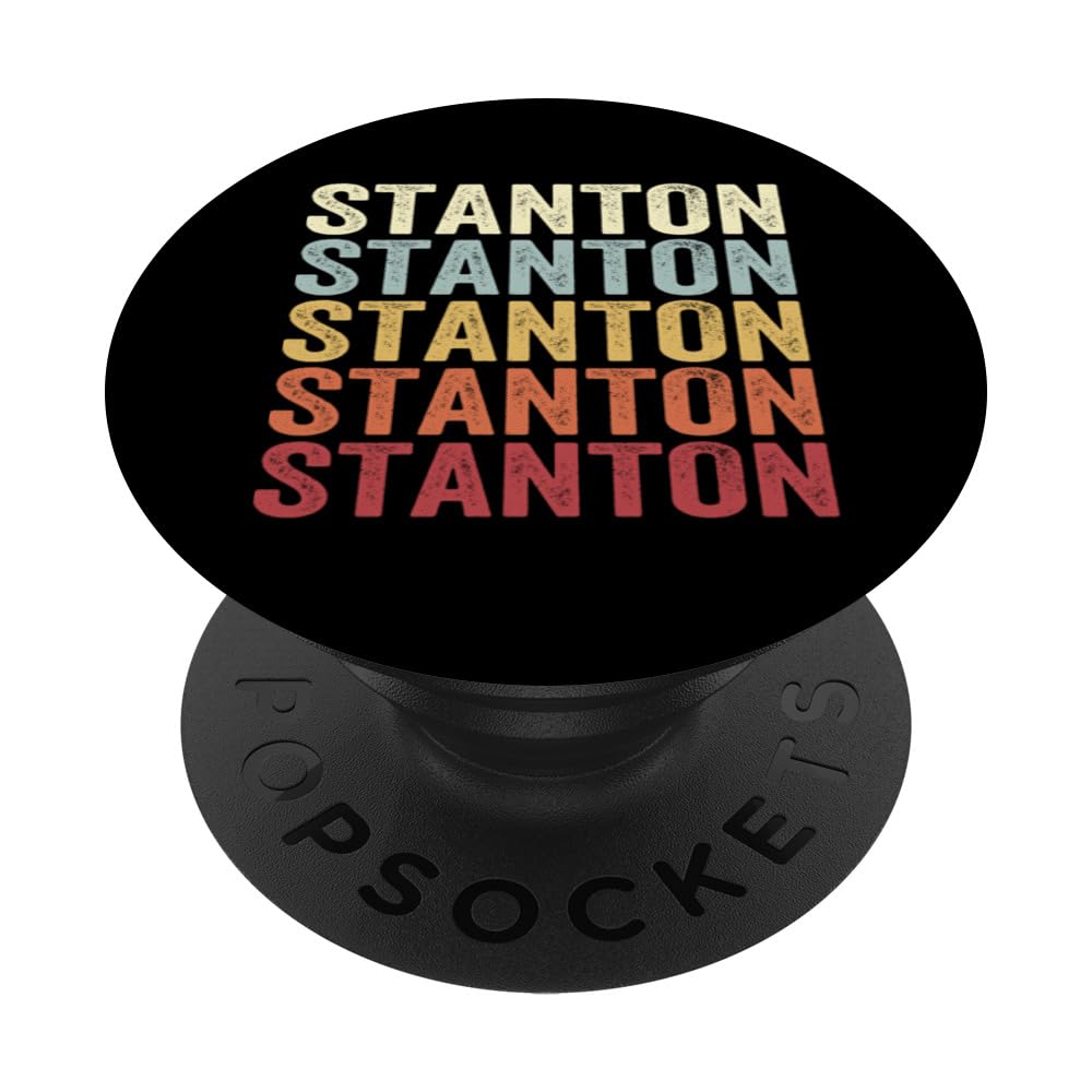 Stanton California Stanton CA Retro Vintage Text PopSockets Swappable PopGrip