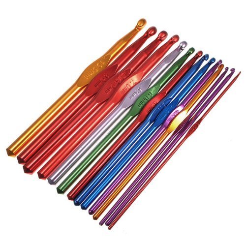 Vktech 14PCS Crochet Hooks Needles Knitwear Weave Craft 2.0-10.0mm Multicolor - Thumbnail 2