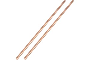 UAUAFIFI Pure Copper Round Rod 1/4"Dia 13"Length Bare Copper Cu Metal Rod for DIY, Industry, Decoration (1/4x13inch, 2Pcs)