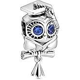 PANDORA Wise Owl Graduation Charm - Compatible Moments Bracelets - Jewelry for Women - Gift for Women - Made with Sterling Silver & Man-Made Crystal