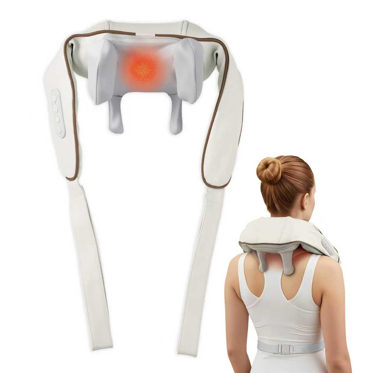 Photo 1 of Wireless Neck and Shoulder Massager with Heat - 4D Shiatsu Deep Tissue Massager, 42? Warm Compress, Portable Back Massager for Home, Office, Travel - Neck Massager for Relaxation & Tension Relief